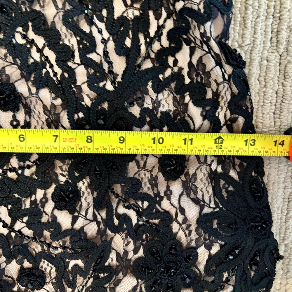 size 2 black lace maxi gown with nude underlay - Picture 14 of 17